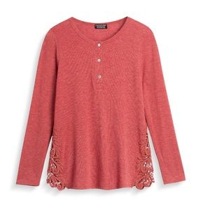 Crochet detail Henley knit